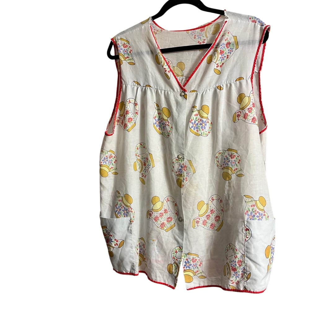 Floral Teapot Print Sleeveless Top